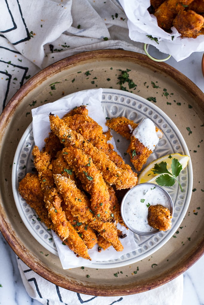 Black Pepper Chicken Fingers With Greek Yogurt Ranch