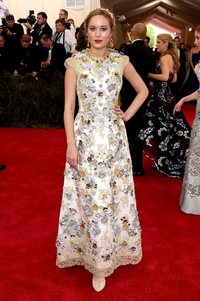 Floral details and elaborate jewelry were the focal points of Brie's Dolce & Gabbana look at the 2015 Met Gala.