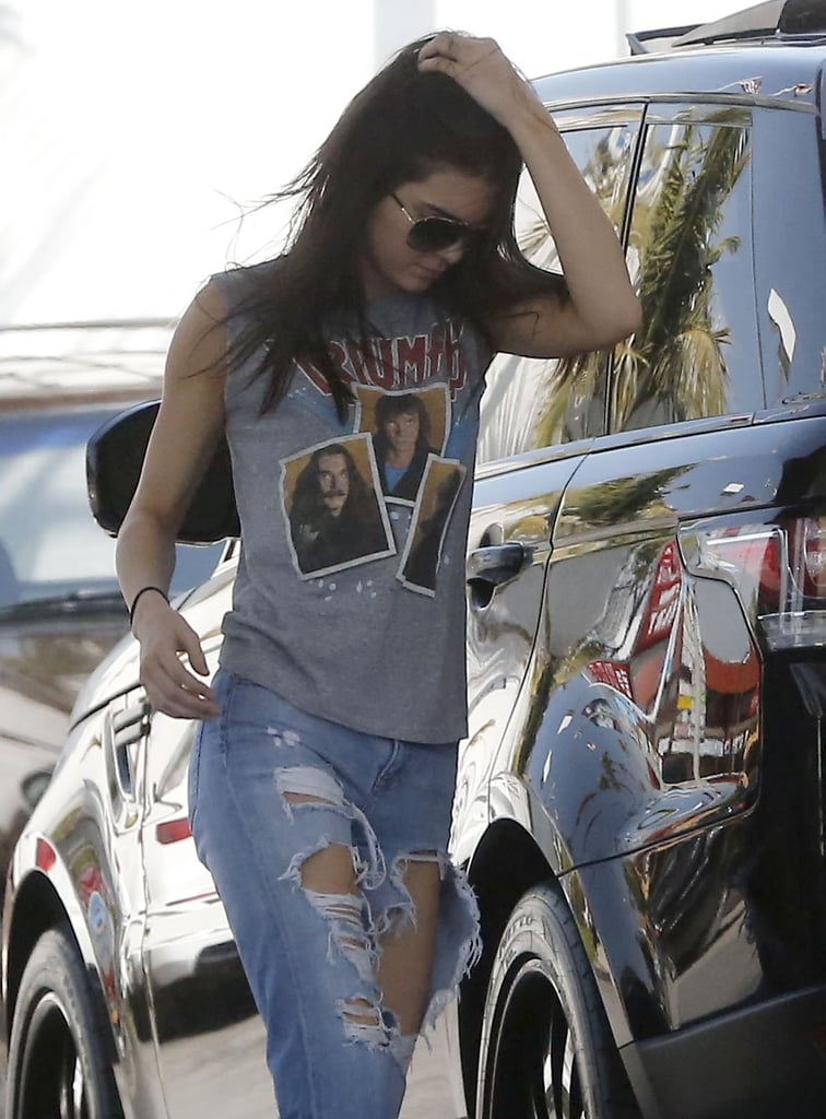 Kendall Jenner stopped for gas in LA on Saturday after returning home from her first time at the Cannes Film Festival.