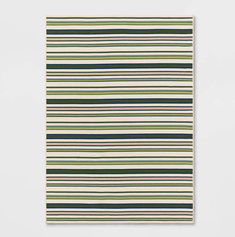 Threshold Multistripe Green Outdoor Rug