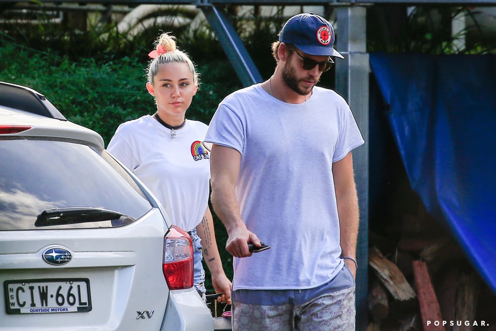 Miley Cyrus and Liam Hemsworth Having Lunch in Australia