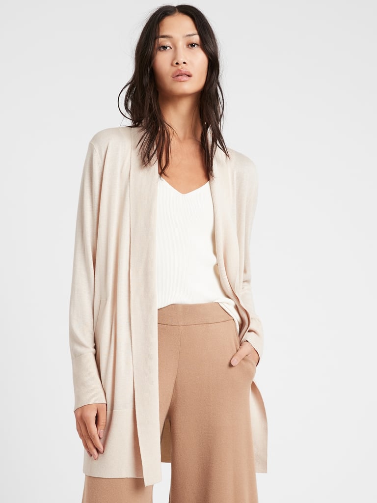 Banana Republic Silk Cotton Long Cardigan Sweater