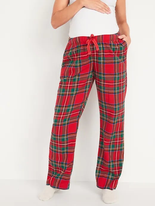 Old Navy Maternity Low-Panel Holiday Flannel Pajama Pants