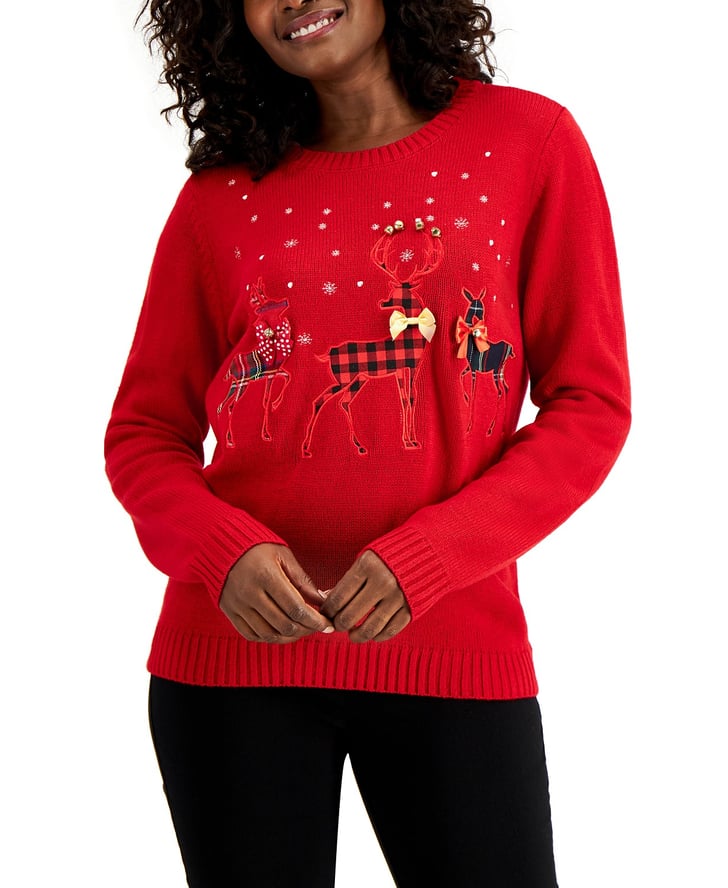 Patchwork Reindeer Sweater  The Best Ugly Christmas Sweaters of 2020  POPSUGAR Fashion Photo 7