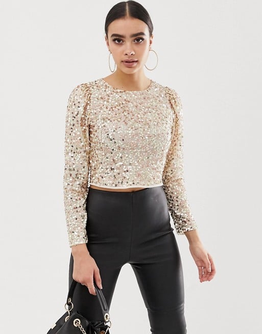 long sleeve sparkle top