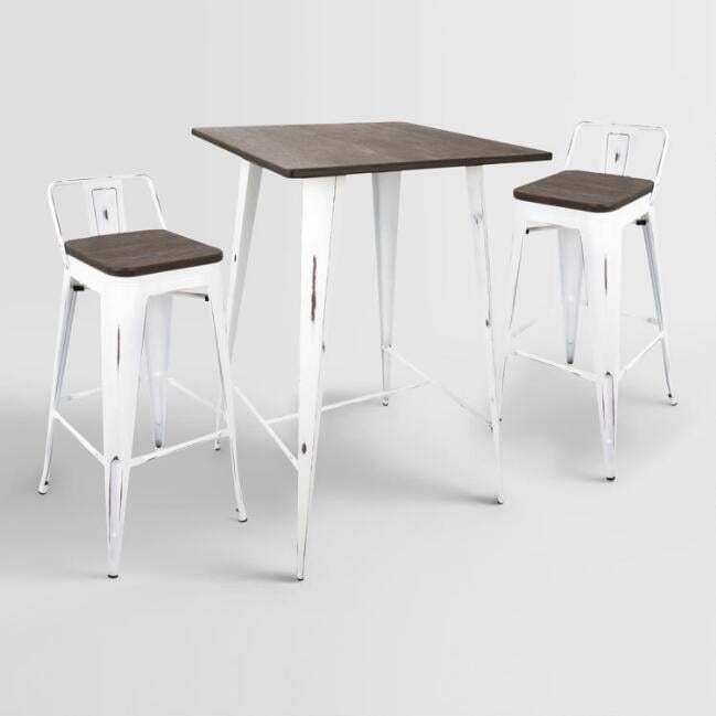 White Ridgeby Low-Back Barstools Pub Dining Collection