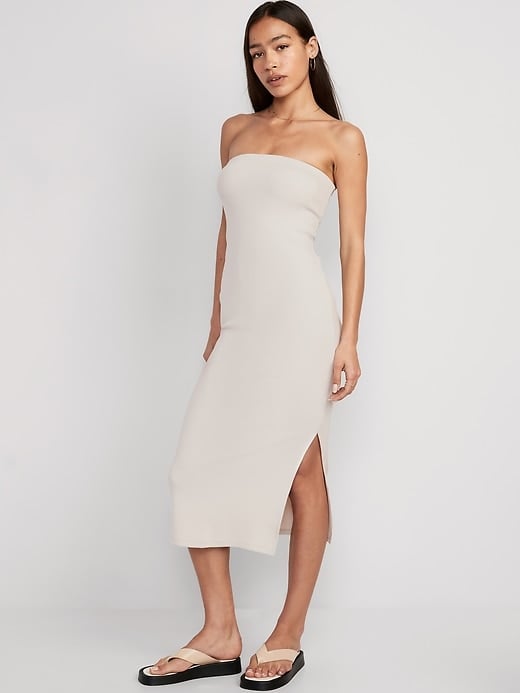 Old Navy Fitted Rib-Knit Midi Tube Dress