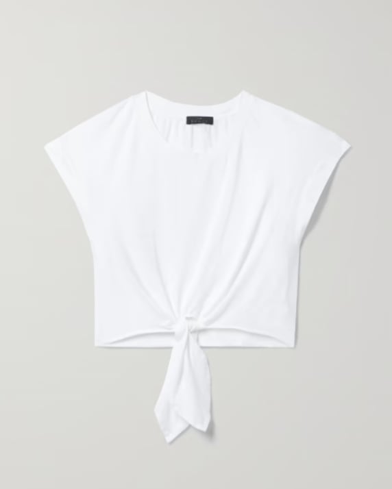 The Range Cropped Tie-Front Stretch-Cotton Jersey Top