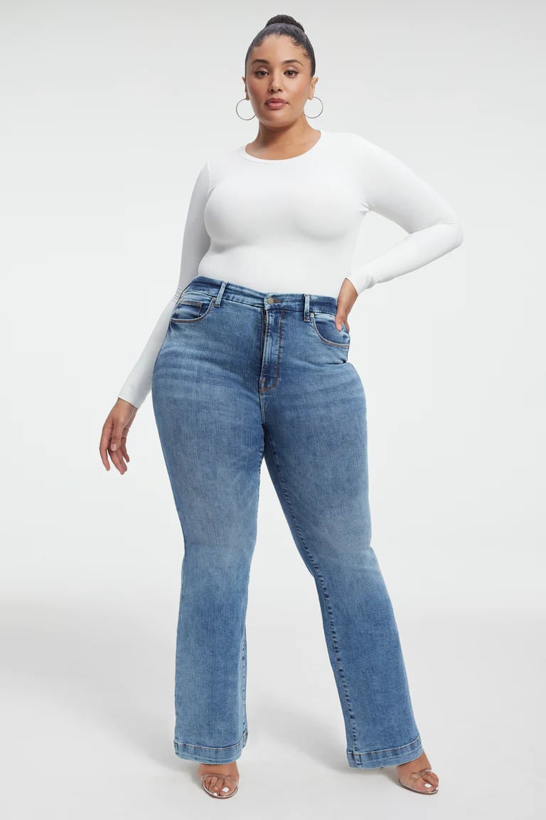 Stretch Flare Jeans: Good American Good Legs Flare Jeans