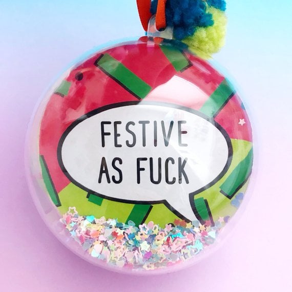 Cheeky Rude Festive Holiday Christmas Tree Bauble 