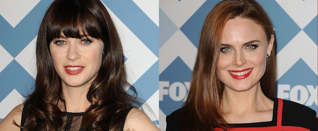 Zooey Deschanel Red Lipstick Fox Party 2014