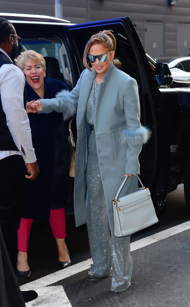 Jennifer Lopez's Blue Sparkly Jumpsuit 2018