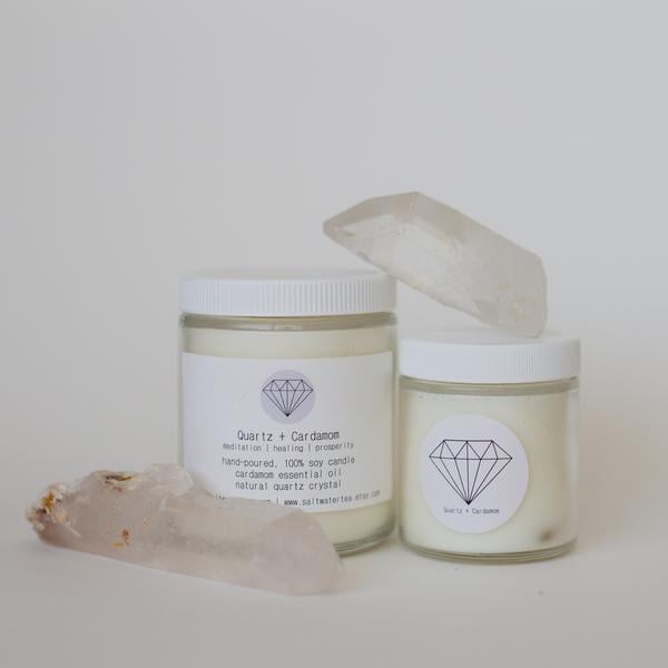 Quartz and Cardamom Soy Crystal Candle