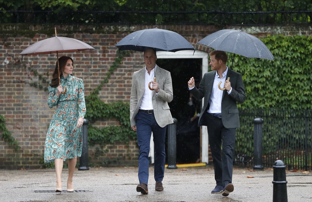 William and Harry at Princess Diana Garden Kensington Palace
