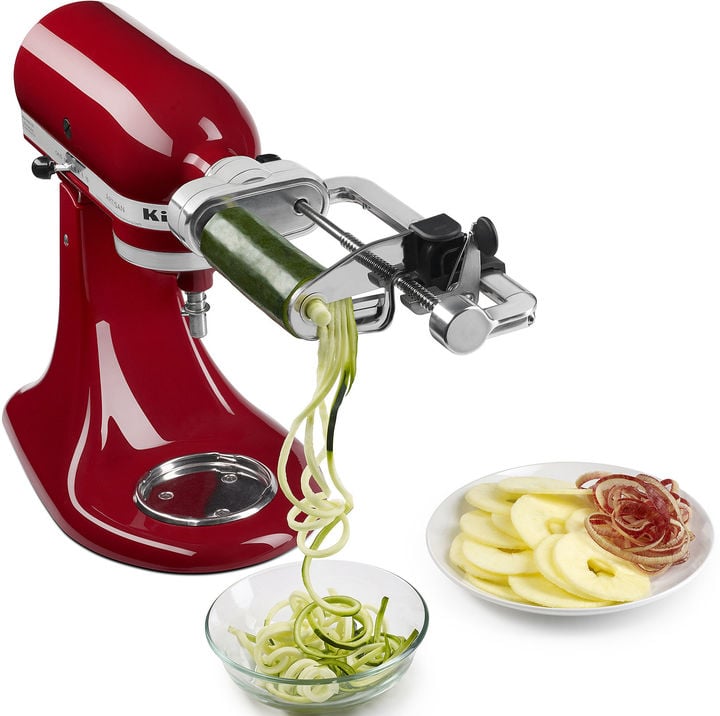 I love making noodles out of veggies. This little gadget gives me so many options to make healthy, delish, and creative recipes super easy.  
KitchenAid Kitchen Aid Spiralizer ($100, originally $170)