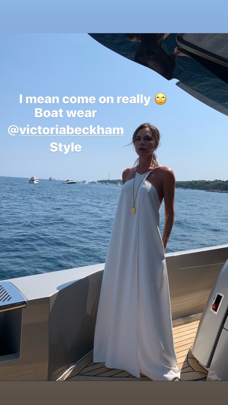 Victoria Beckham White Dress on Boat