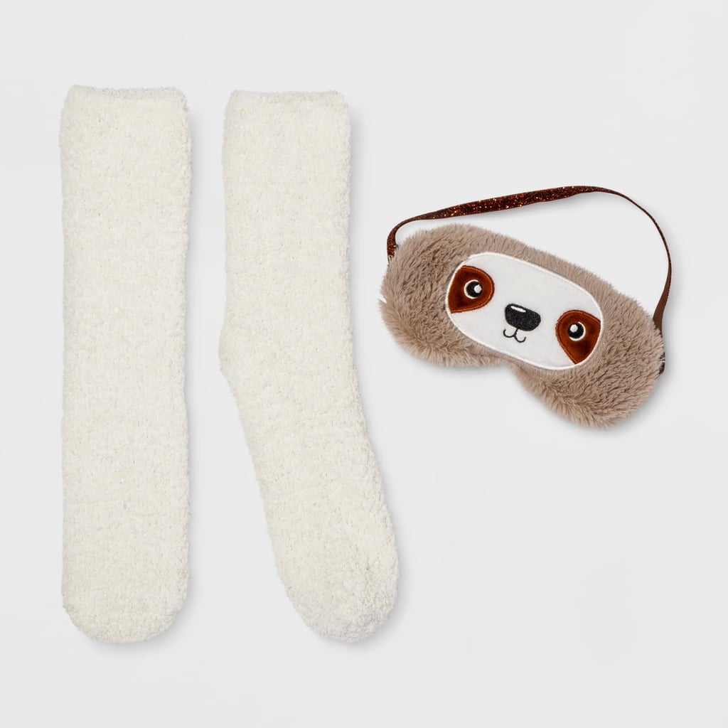 Sloth Eye Mask and Cozy Socks Set
