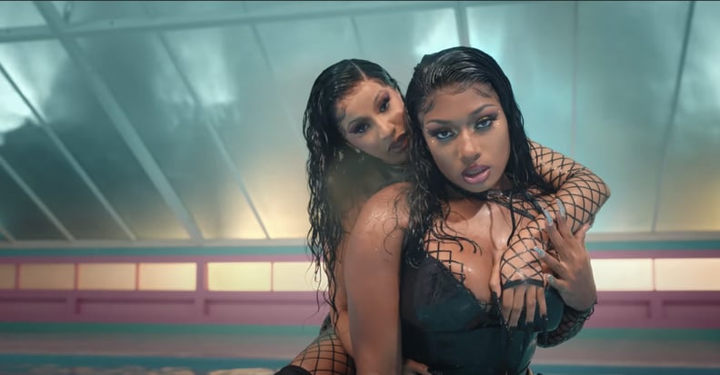 Cardi B and Megan Thee Stallion's Wet-Look Hair