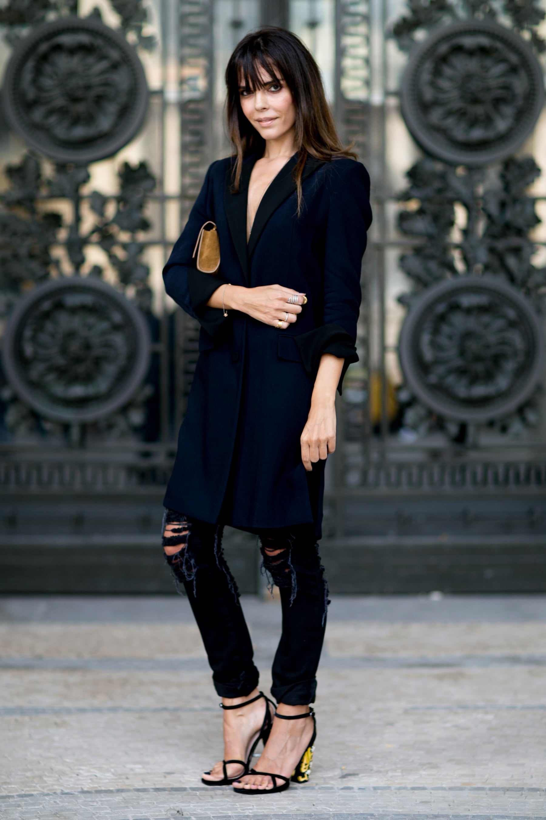 If You Re Looking To Dress Up Your Distressed Denim Take A Page Out Tres Chic The Best Street Snaps At Paris Fashion Week Popsugar Fashion Photo 121