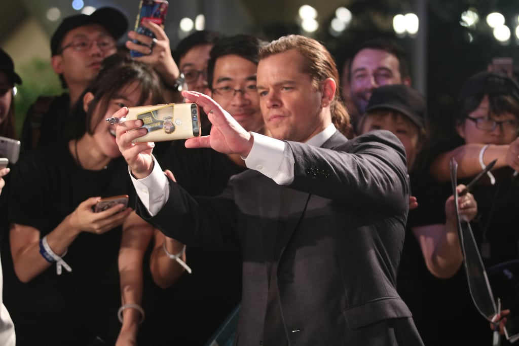 Matt Damon's Man Bun at Jason Bourne Premiere in China