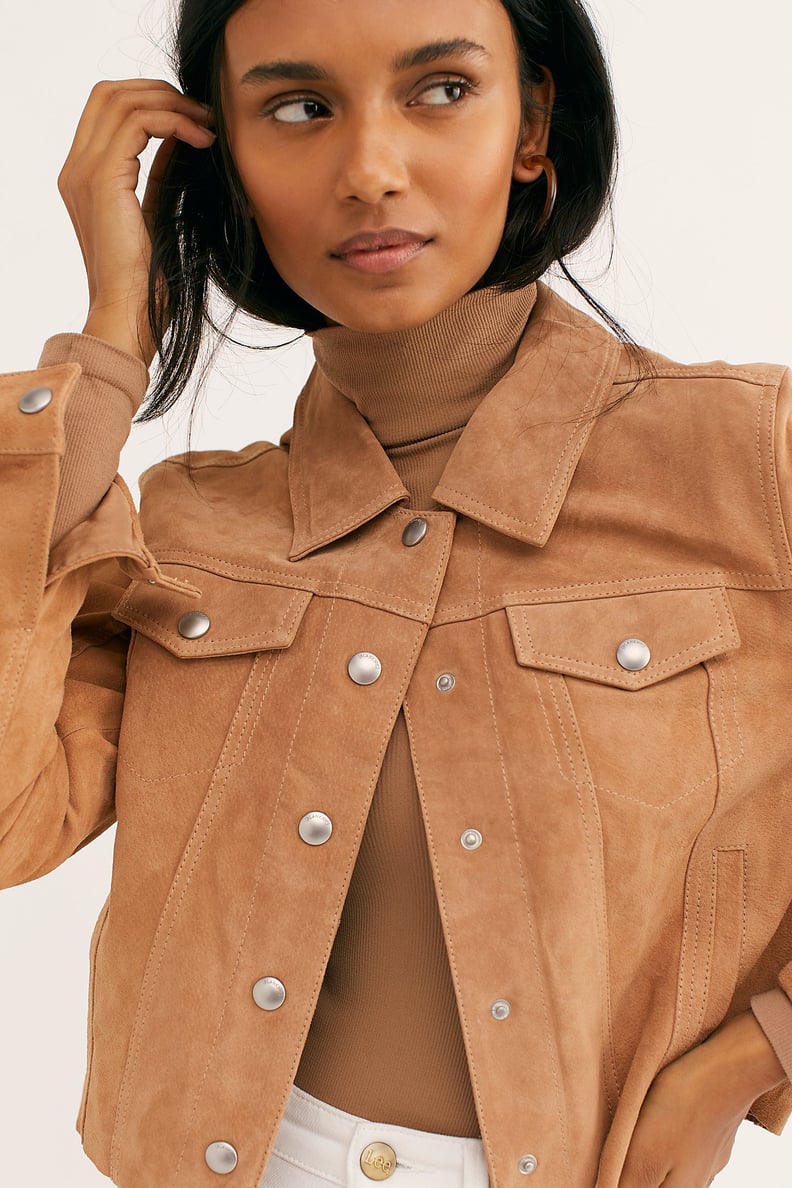 Blank NYC Cropped Suede Trucker Jacket