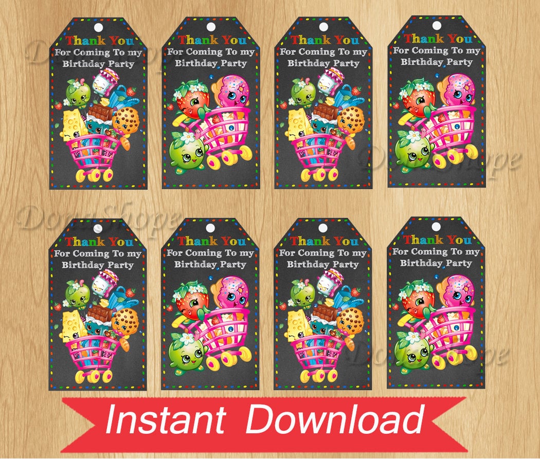 Shopkins favor thank you tags ($3). | Everything You Need to ...