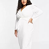 Edee Wrap Dress Plain White ...