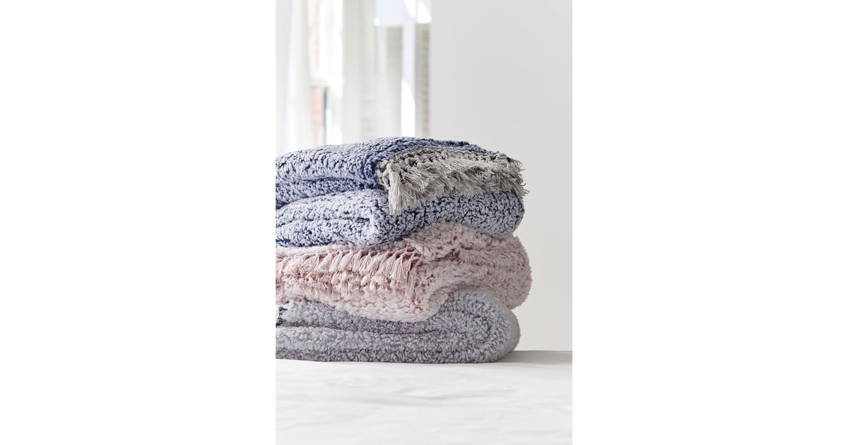 Amped fleece fringe sales trim throw blanket