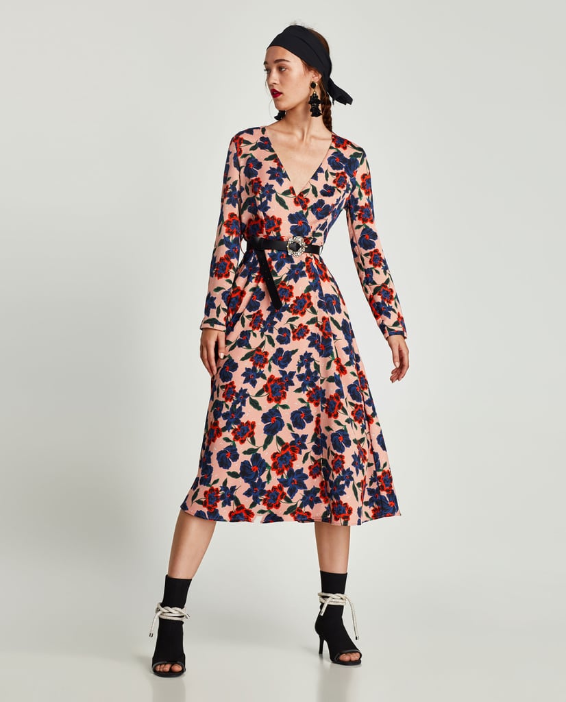 Zara Floral Print Midi Dress