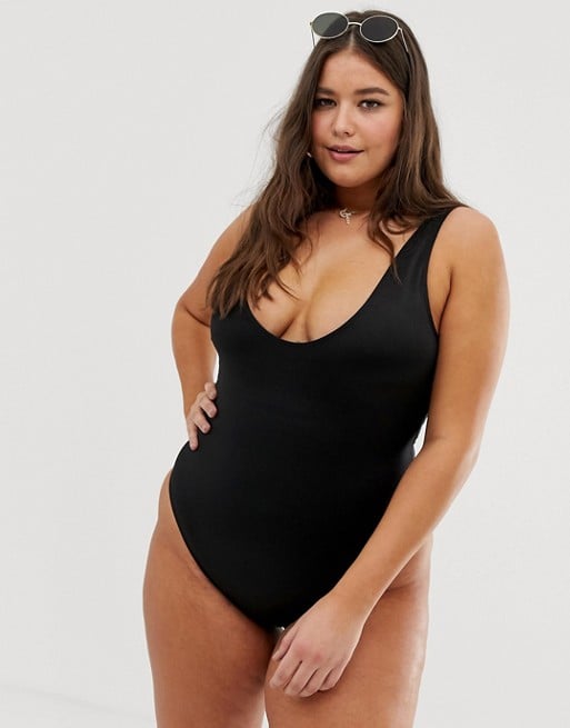 Playful Promises x Hunter McGrady High Leg Low Cut Black Swimsuit