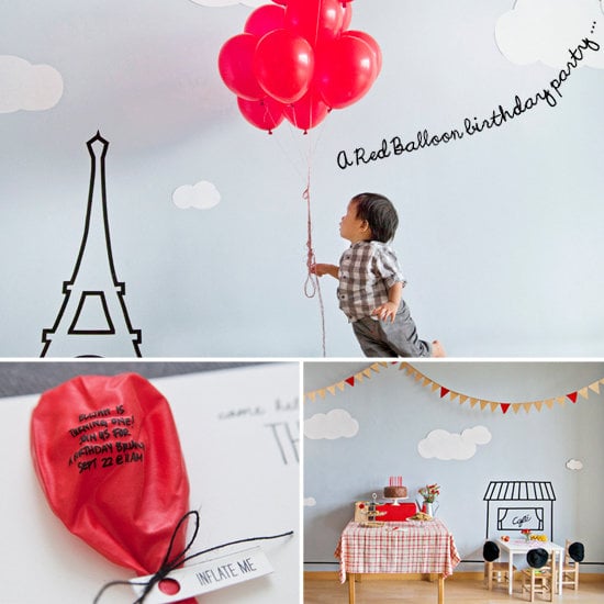 A Parisian, Red Balloon First Birthday Party