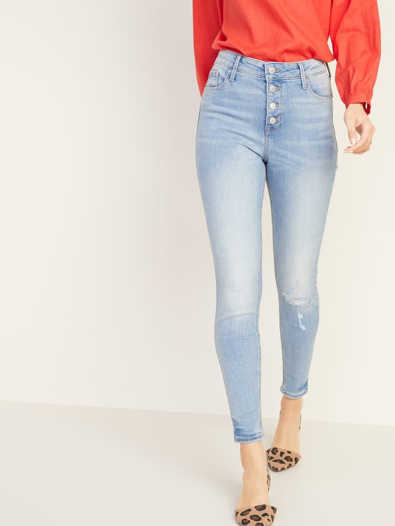 High-Waisted Distressed Rockstar Super Skinny Ankle Jeans for Women