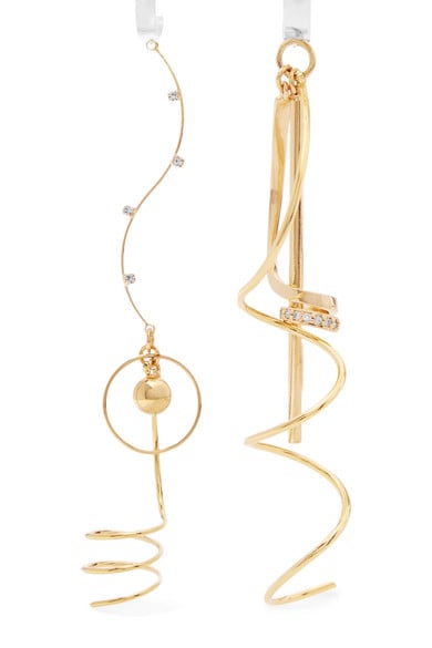 Mounser Corkscrew Gold and Rhodium-Plated Crystal Earrings
