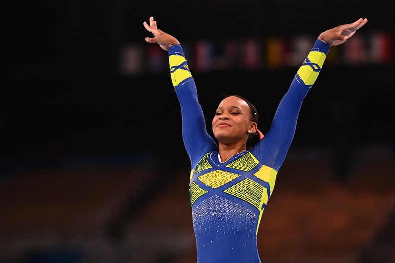 Rebeca Andrade on Balance Beam at the Tokyo Olympics Women's Gymnastics All-Around Final