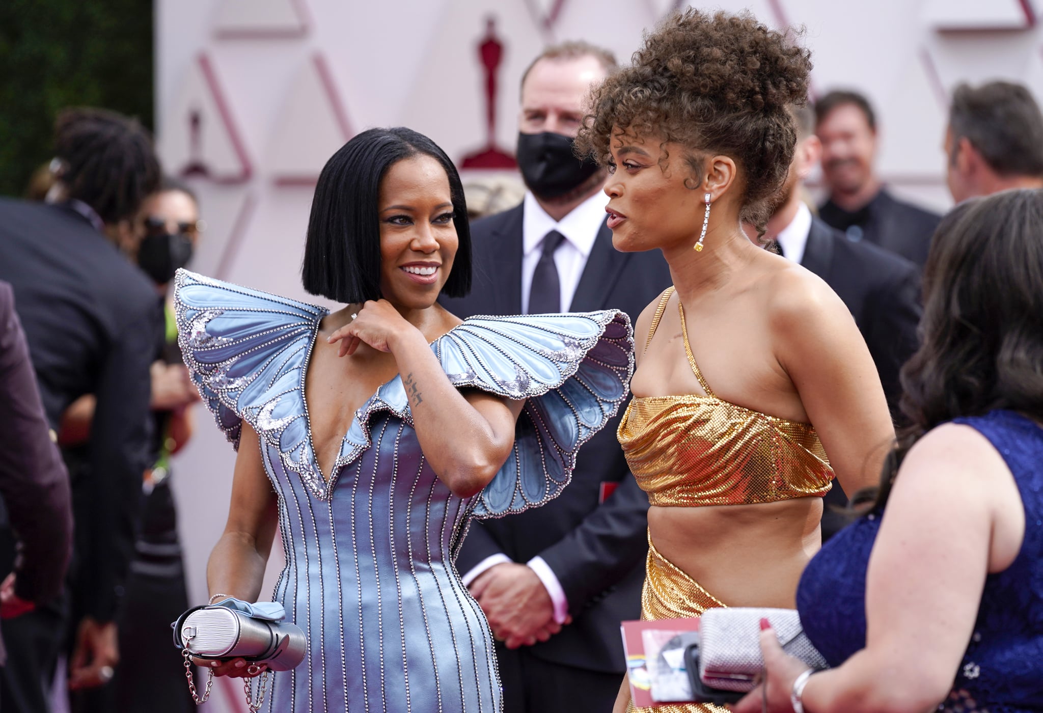 LOS ANGELES, CALIFORNIA – APRIL 25: (L-R) Regina King and Andra Day attend the 93rd Annual Academy Awards at Union Station on April 25, 2021 in Los Angeles, California. (Photo by Chris Pizzello-Pool/Getty Images)