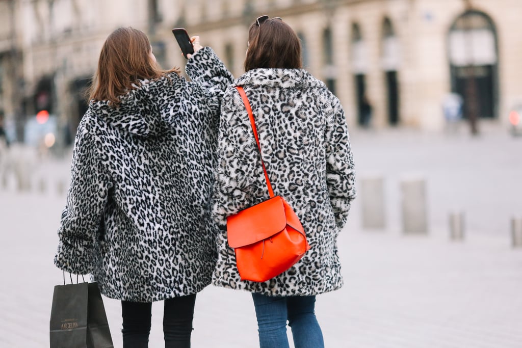 Style Your Leopard-Print Coat With: Jeans and a Bright Bag