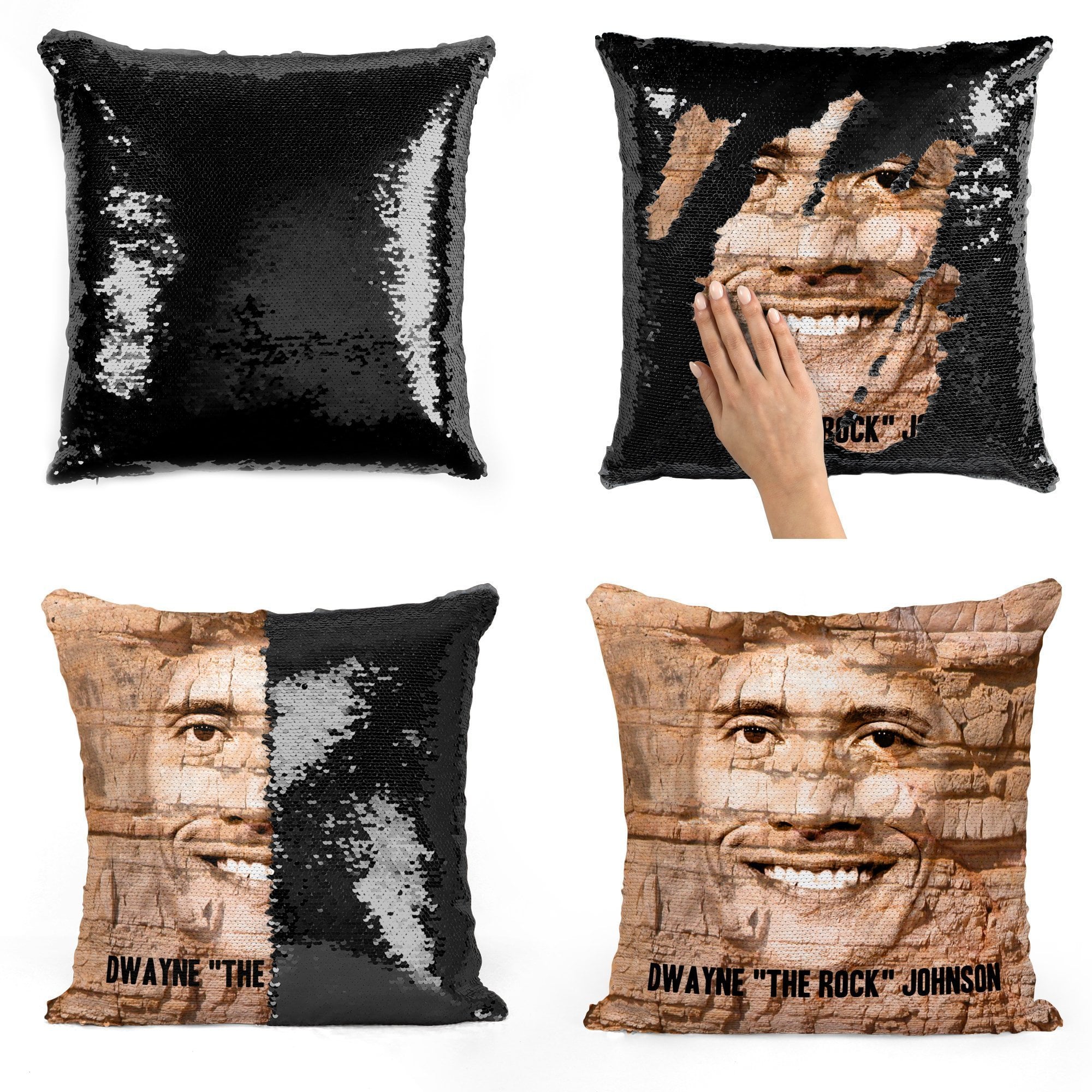 Dwayne Johnson Sequin Pillows POPSUGAR Celebrity
