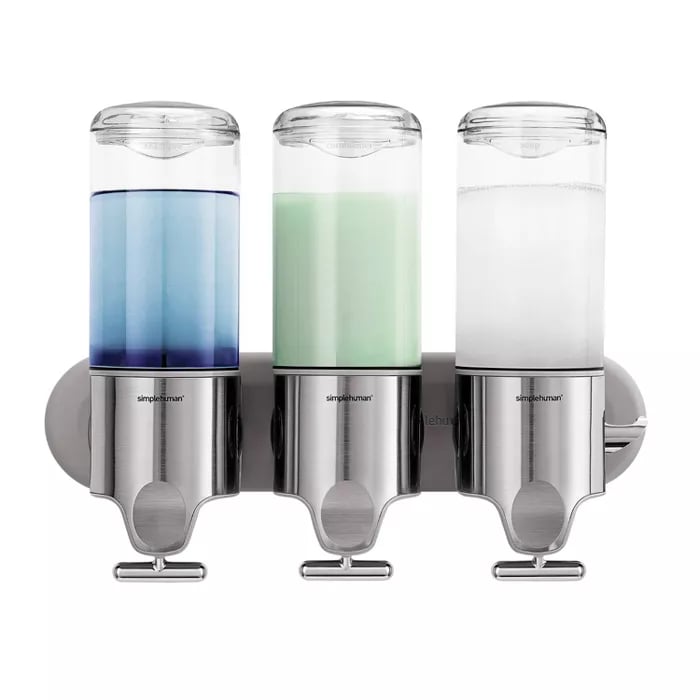 Simplehuman 15 fl Oz Triple Wall Mount Soap Pump Silver