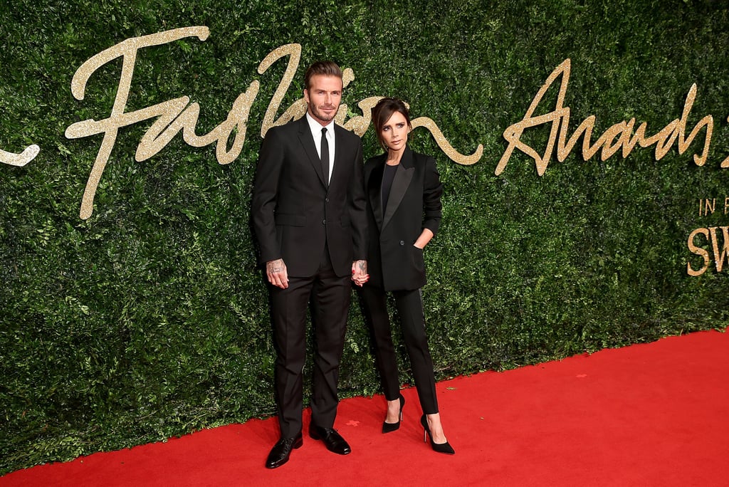 David and Victoria Beckham in Matching Suits | 2015