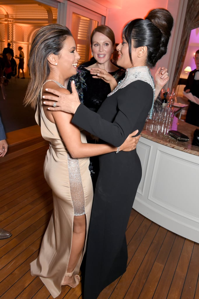 Eva Longoria, Julianne Moore, and Salma Hayek had a girls' night out at the Vanity Fair and HBO party in 2017.