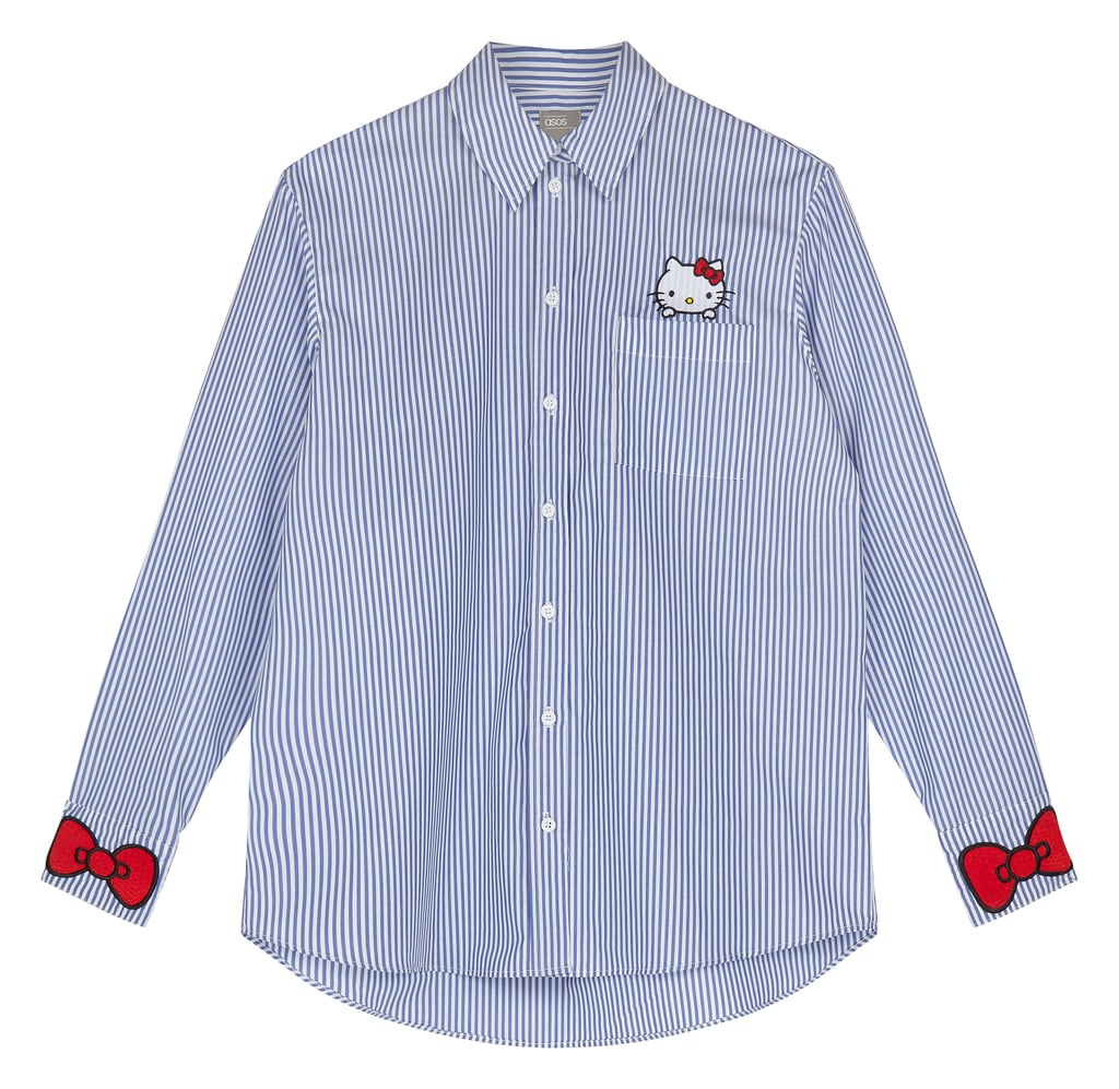 Hello Kitty X ASOS Stripe Shirt With Pocket And Cuff Embroidery ($72)