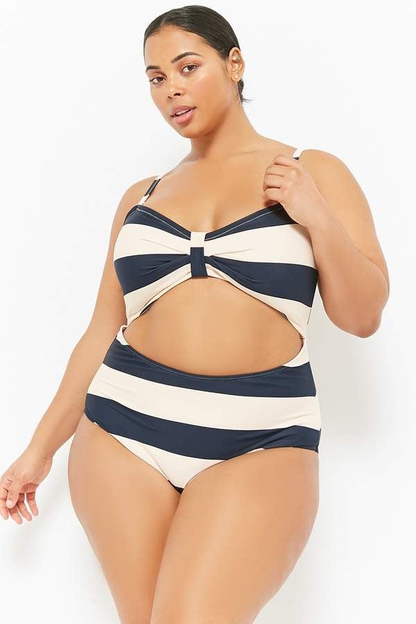 Forever 21 Striped Cutout One-Piece