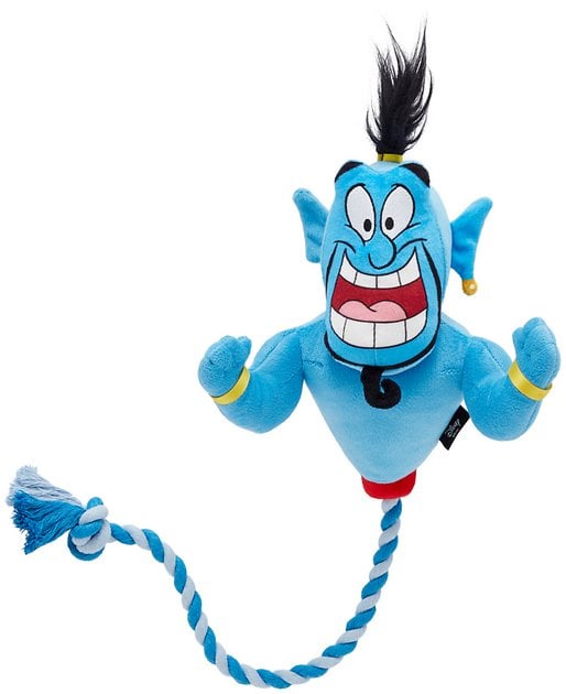 Genie Plush With Rope Squeaky Dog Toy