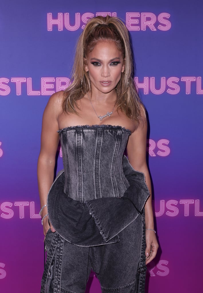 Jennifer Lopez Wears Balmain Denim at the Hustlers Screening