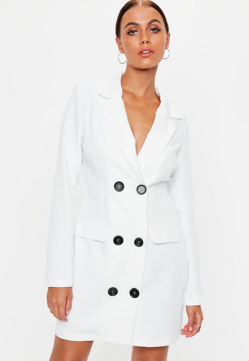Missguided White Double Breasted Blazer Dress