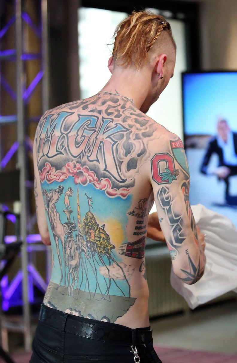 Machine Gun Kelly's Back Tattoos