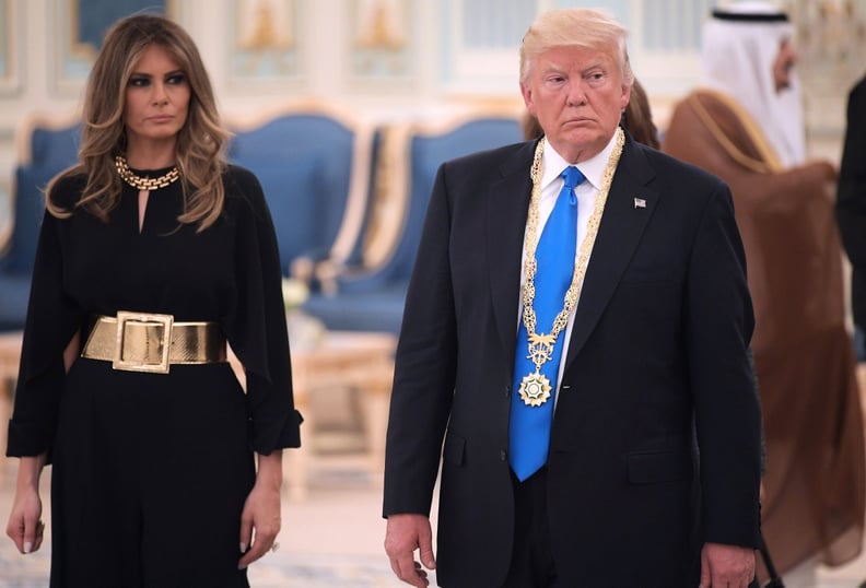 Melania Trump Wore a Stella McCartney Jumpsuit and a Wide Gold Belt During Her Visit to Saudi Arabia