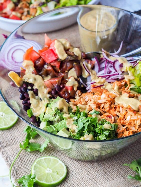 Vegan Southwest Shredded Jackfruit Salad | Latin Recipes For Weight ...