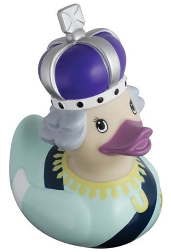 The queen will never be missed at bath time if her royal grandchild has a Queen Duck ($22) floating around the tub.