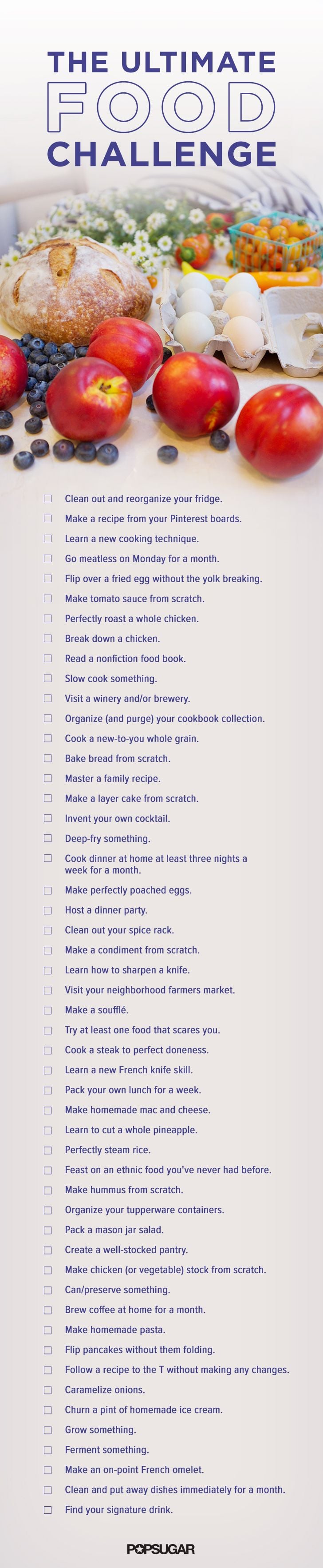 Get the checklist: 51 foodie goals to accomplish